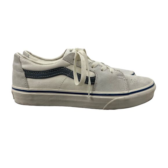 Vans Womens 8.5 Sneakers Cream Suede Low Top Lace Up Skateboarding Skate Shoes - Picture 1 of 12